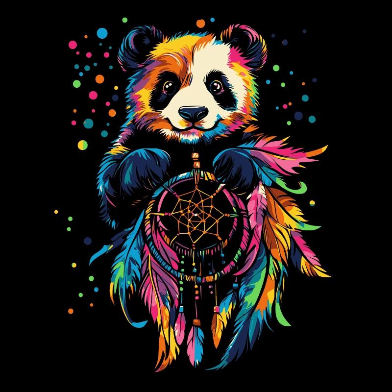 Panda avec attrape-rêves