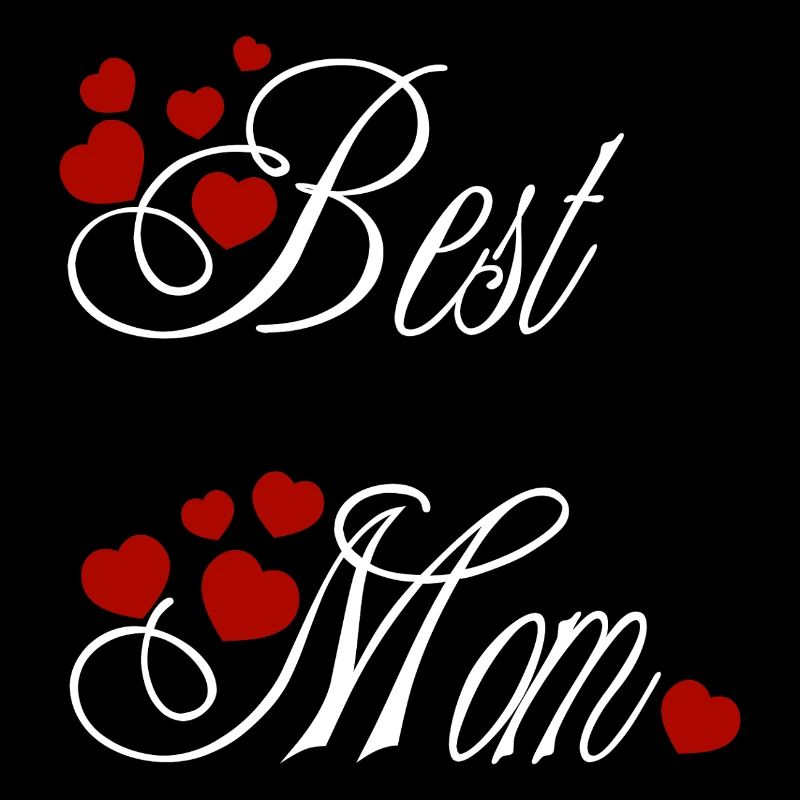 Best Mom, calligraphique avec des cœurs rouge