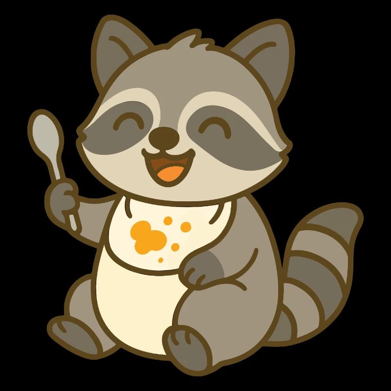 Futtern mit Waschbärbaby