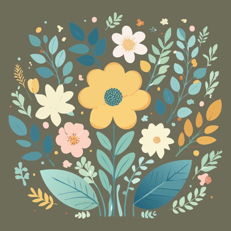 Douce floraison florale pastel - Boho Botanical