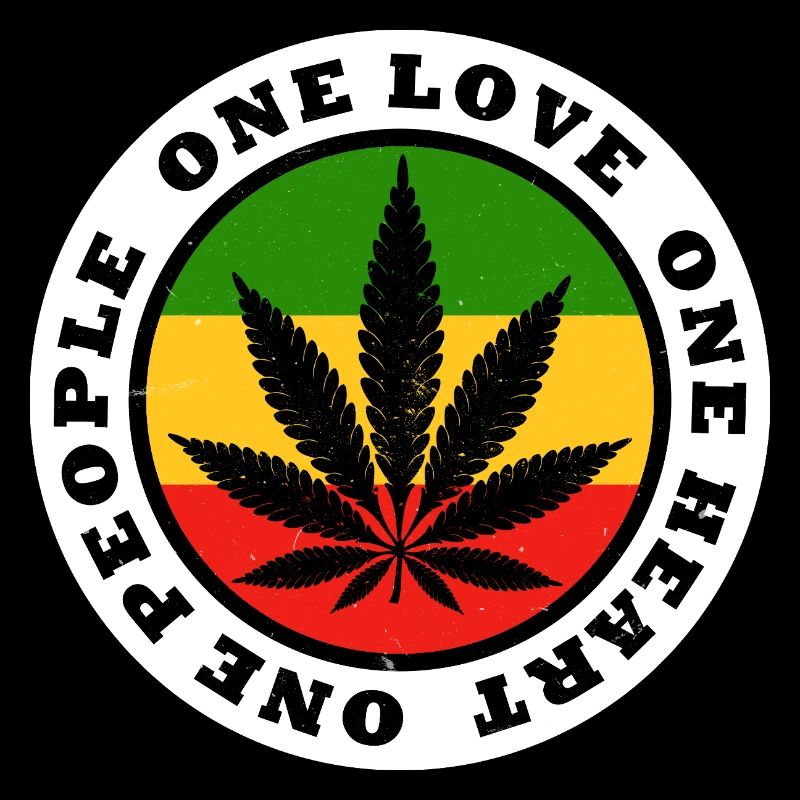 Paix et amour Rasta Leaf Design