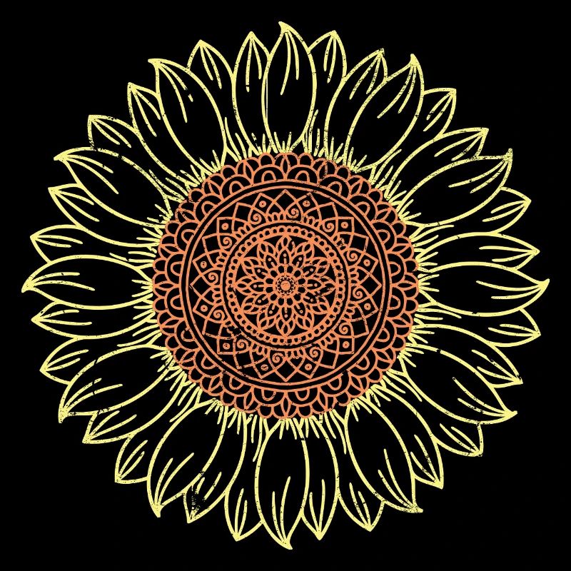 Intricate Mandala Sunflower Design