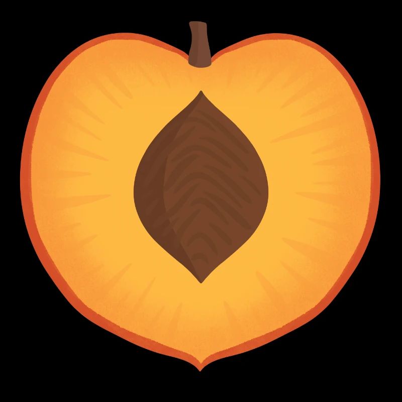 Lebendiger Pfirsich mit Samendetail