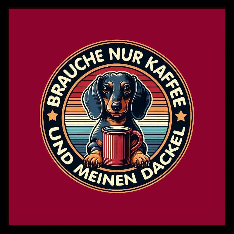 Teckel avec tasse à café