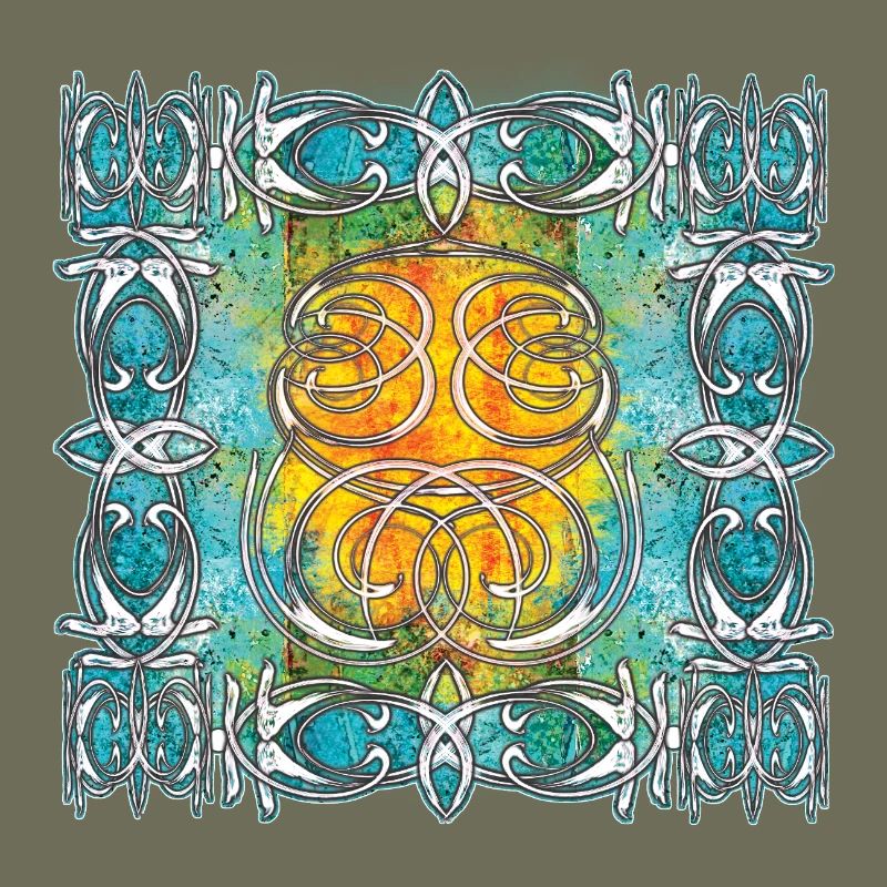 Celtic pattern with sun motifs