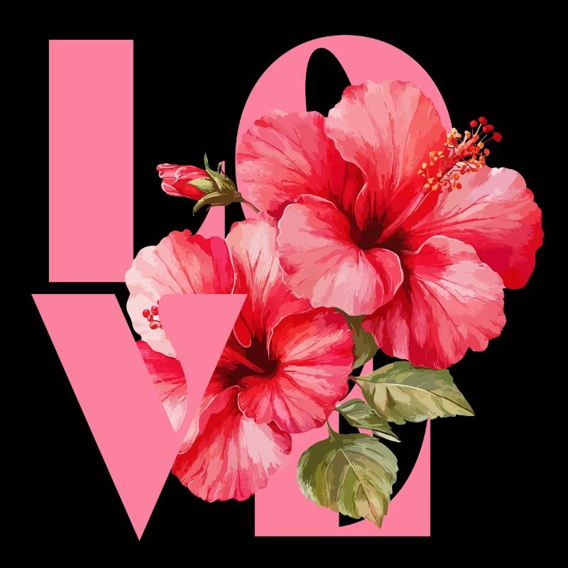 Lebendiges Hibiskus-Blumenherz-Design
