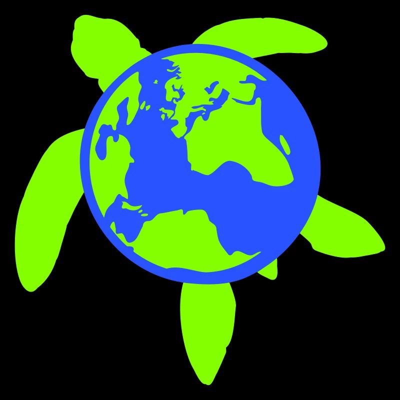 Turtle Earth Planet World Back Map Globe