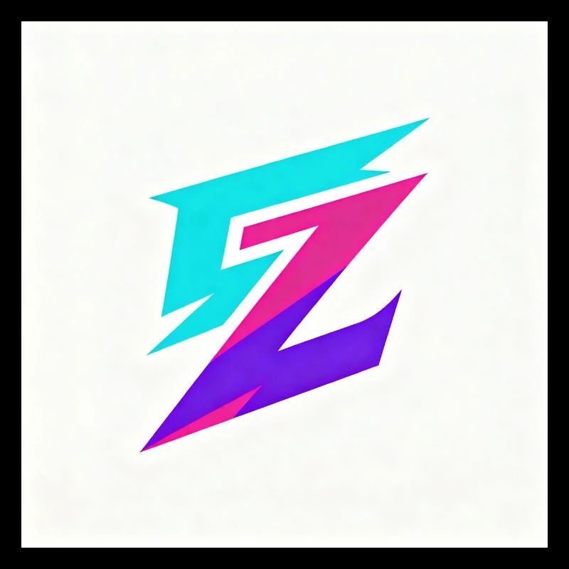 Logo en dégradé de néon en zigzag