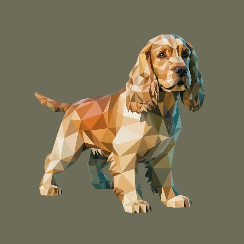 Cocker Spaniel - Cooles Low-Poly-Logo