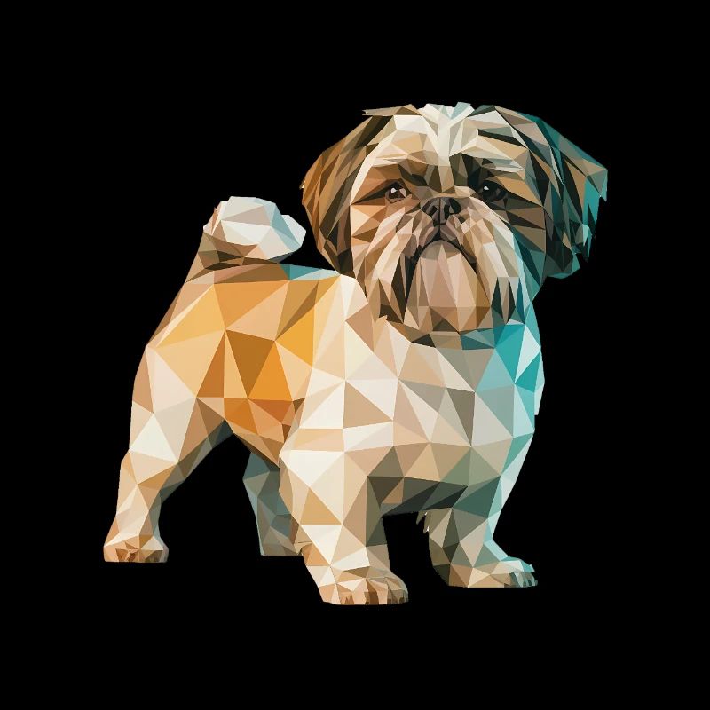 Shih Tzu - Cool Low Poly Logo