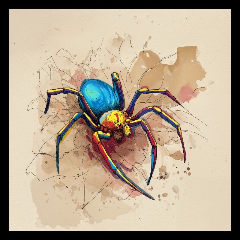 Araignée colorée dans le style aquarelle