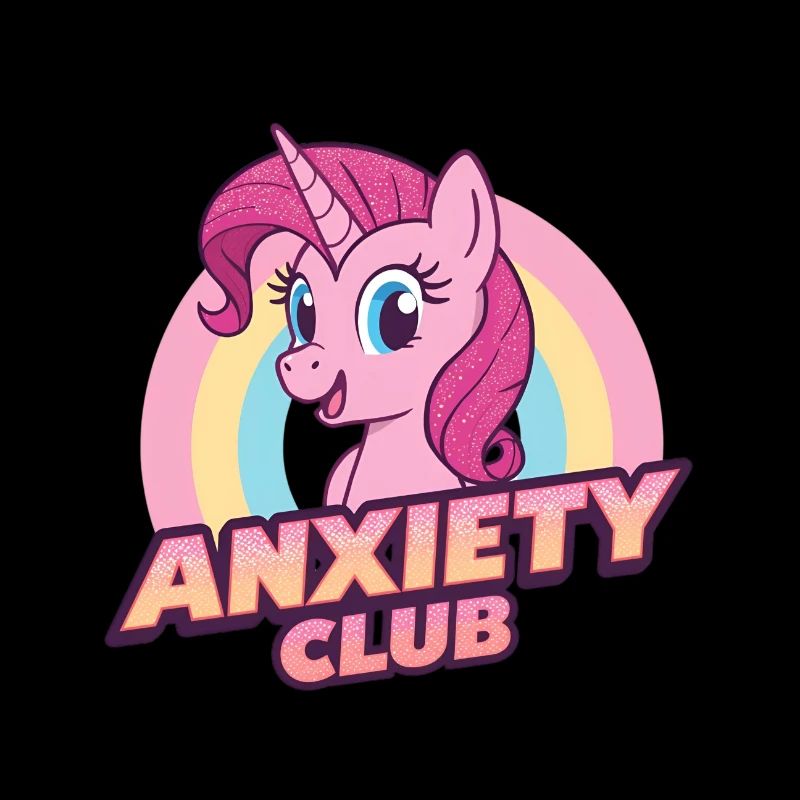Licorne Anxiété Club Mignon Conception De Dessin Animé