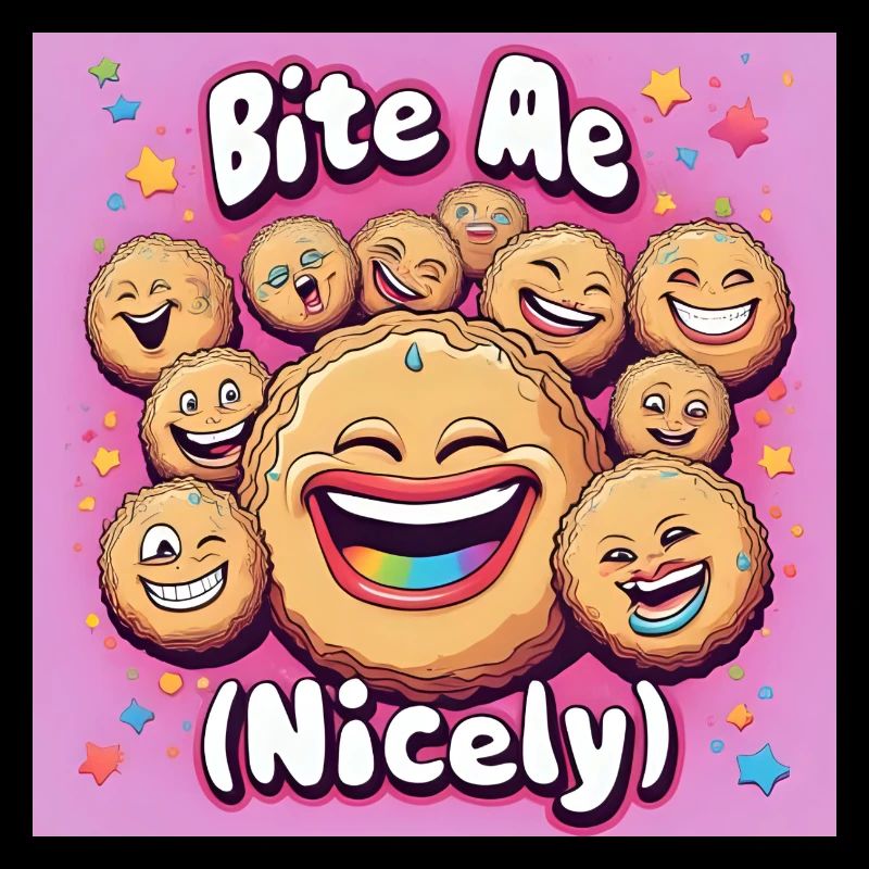 Bite Me Nicely Cookies Laugh Design