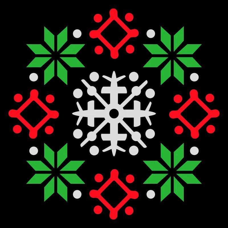 Schneeflocken Muster Weihnachtspullover Schnee