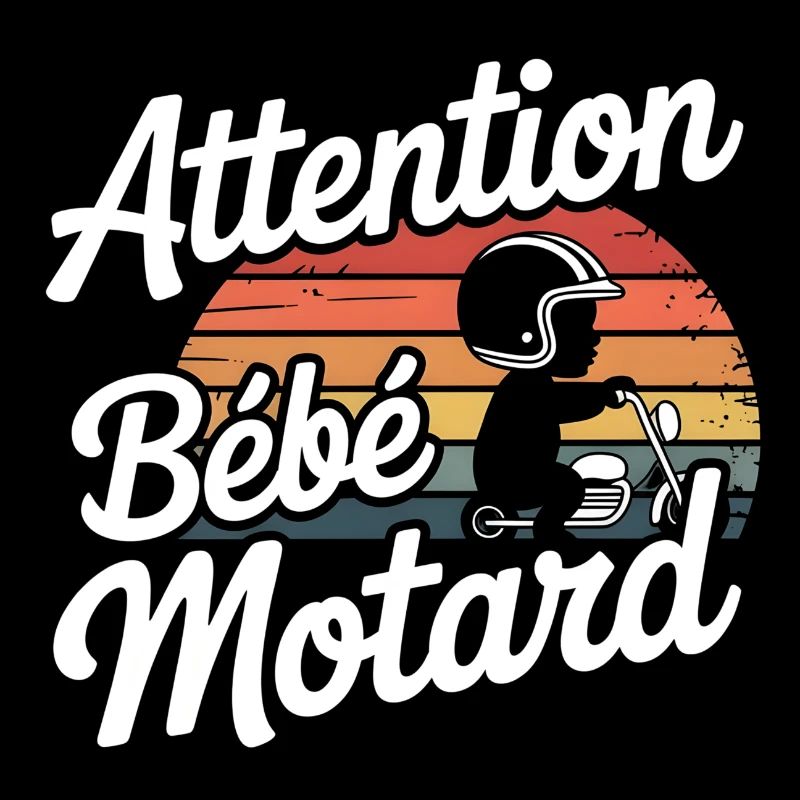 Attention Bébé Motard Vintage