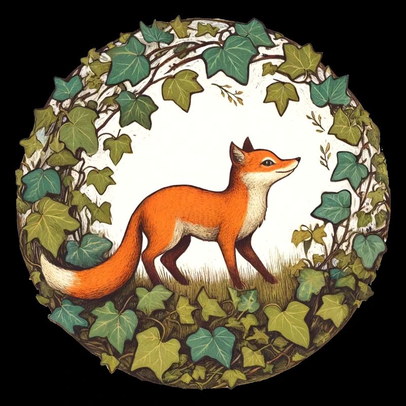 Fox in Ivy Circle
