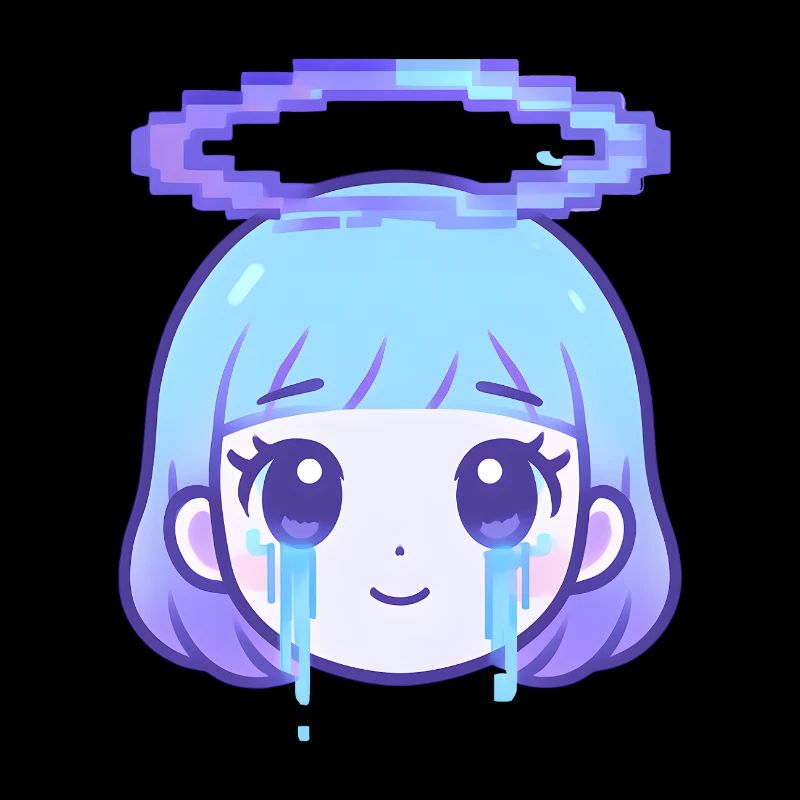 Pixel Halo Crying Girl