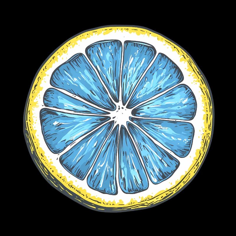 Blue Lemon Cut Art - Pop Art Motif