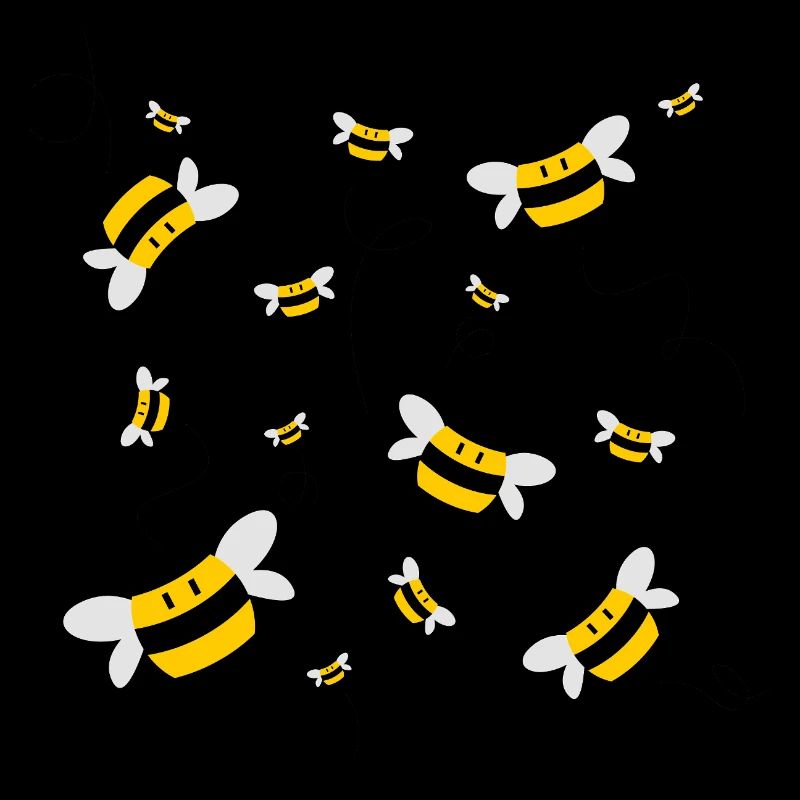 Bees in flight - bee love