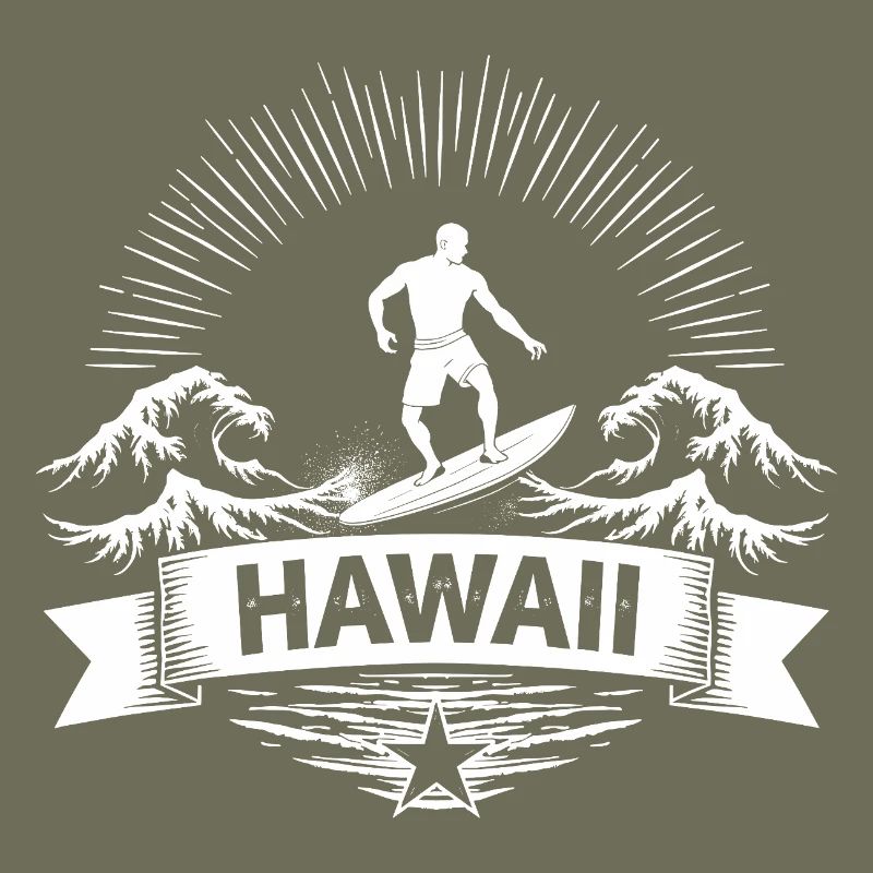 Hawaii Surfer Surfer on Pacific Wave