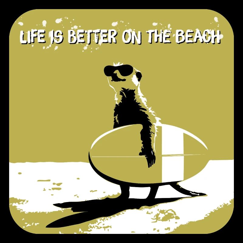 cool meerkat with surfboard