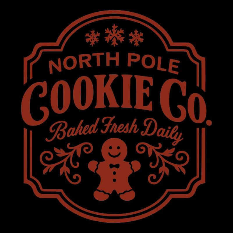 North Pole Cookie Co Logo with Gingerbread