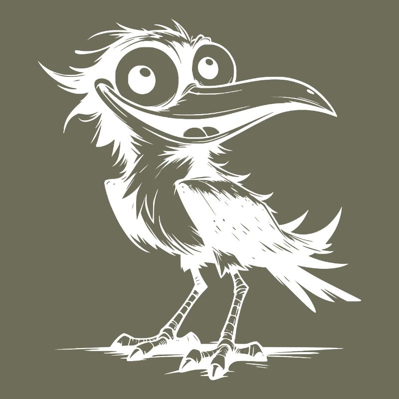 Oiseau drôle de flutterman avec un sourire aux lèvres