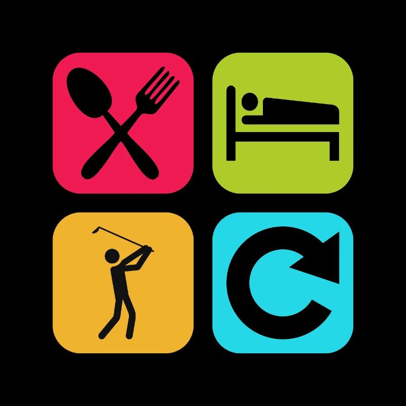 Eat Sleep Golf Repeat Funny Quote Golfer