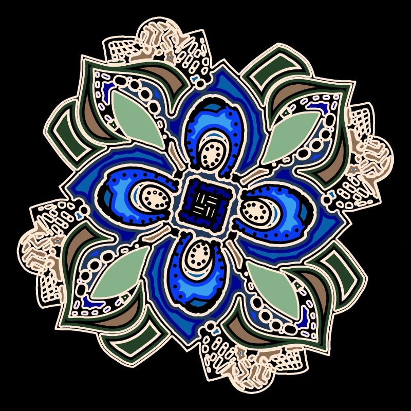 Fleur de mandala extravagante sarcelle