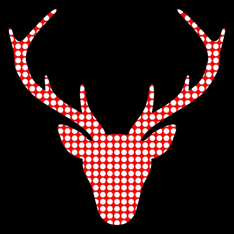 Red deer in dot pattern