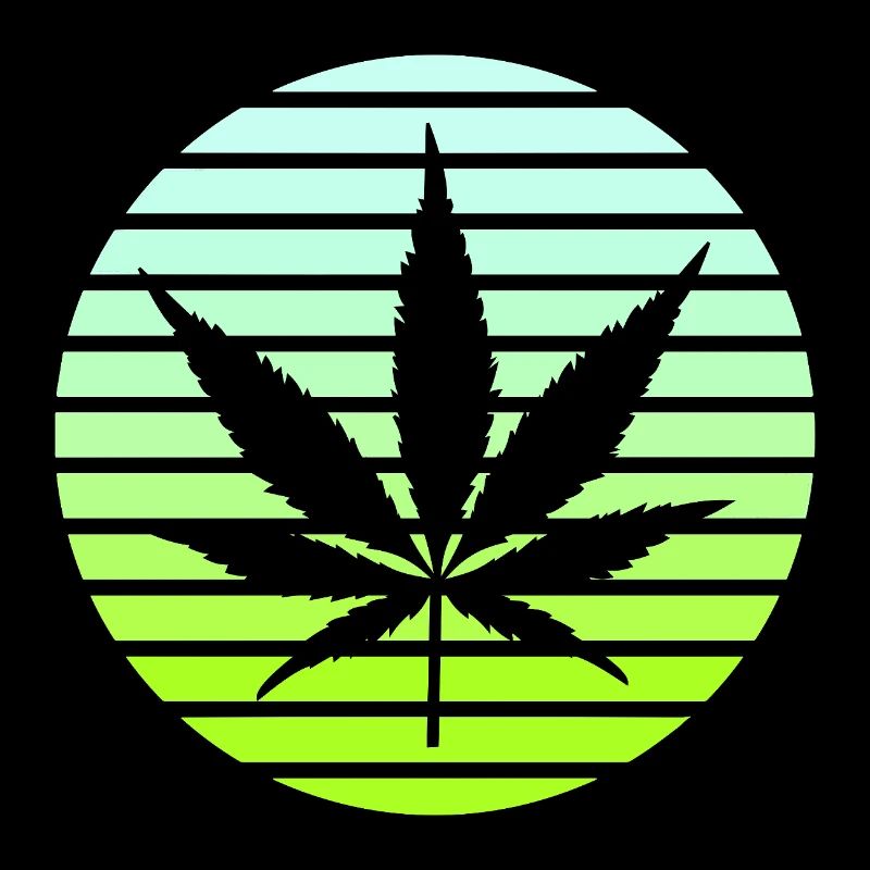 Cannabis Hemp Leaf Style Rétro Sunset Vintage