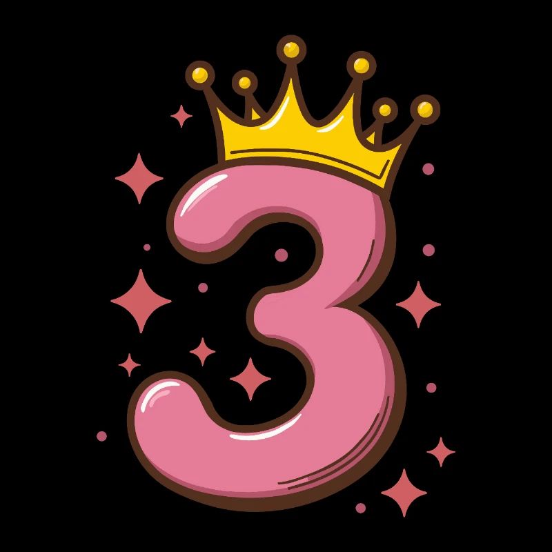 Third Birthday Crown Glitter