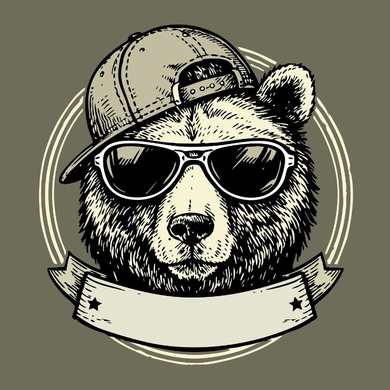 Bär mit Retro-Sonnenbrille