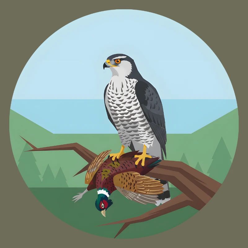 Épervier avec faisan
