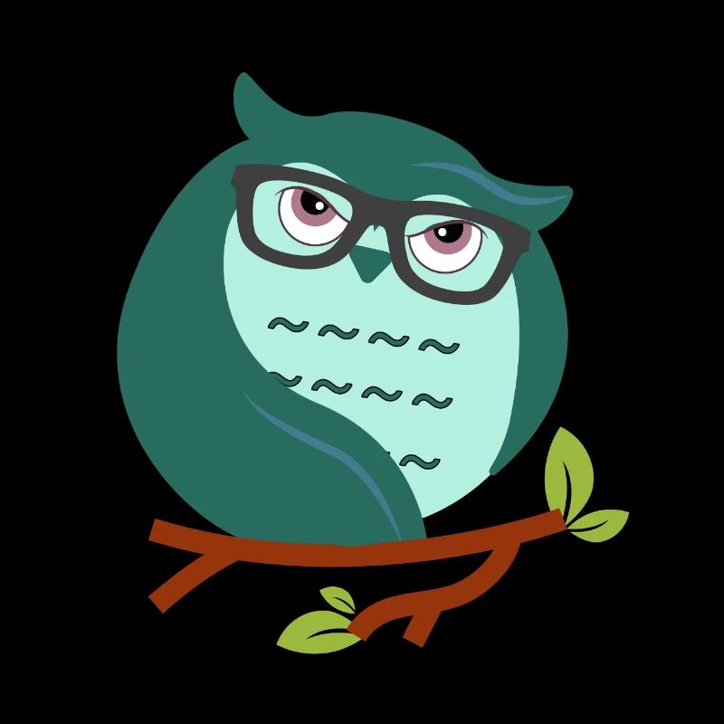Cartoon-Eule mit schicke Brille