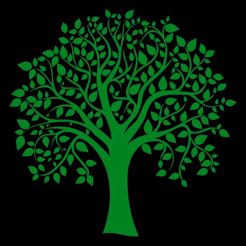 Grüne Jumbo-Baum-Print-Silhouette