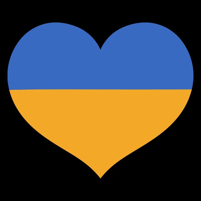 Cœur du drapeau aux couleurs ukrainiennes