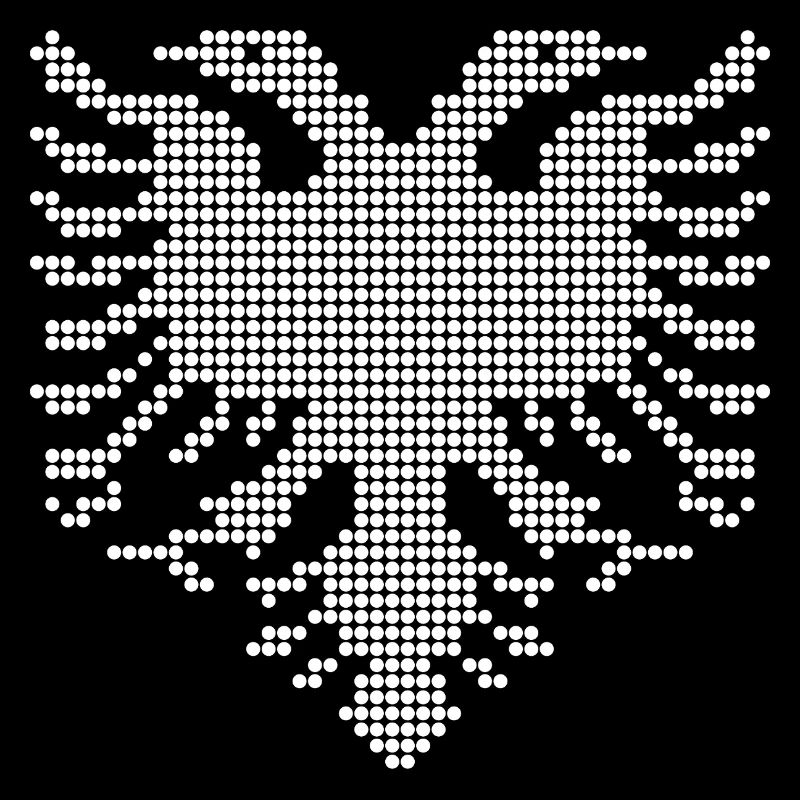 Albanisches Doppelkopf-Adler-Dotwork-Emblem