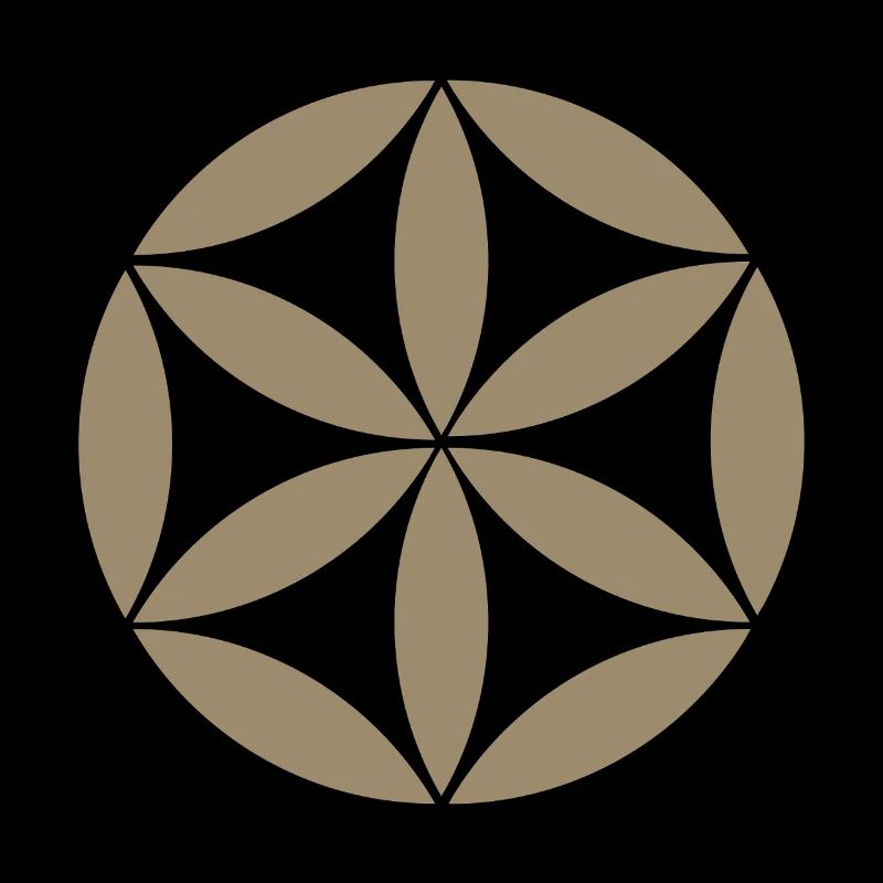 Taupe Geometric Flower Circle