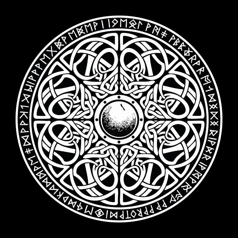 Vegvísir Compass Rune Wikinger-Nordisches Maskottchen