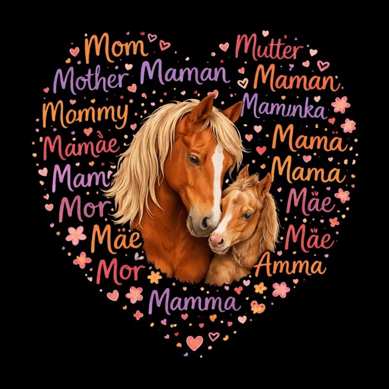 Pferde Mama Herz – Muttertag Geschenk Pferdeliebe