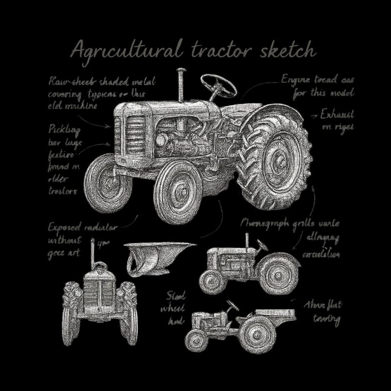 Agricultural Tractor Sketch