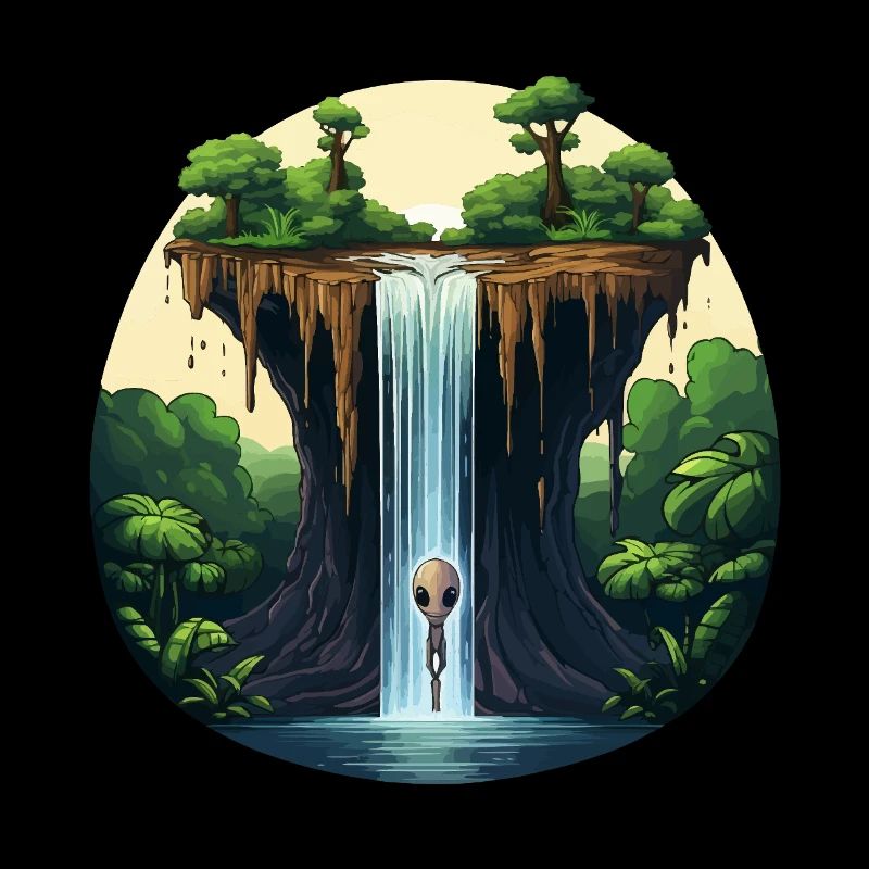 Extraterrestre à la cascade dans la jungle
