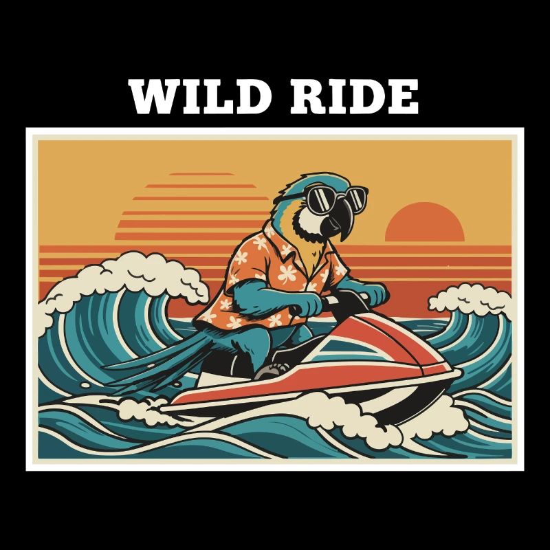 Retro Jet Ski Parrot "Wild Ride"