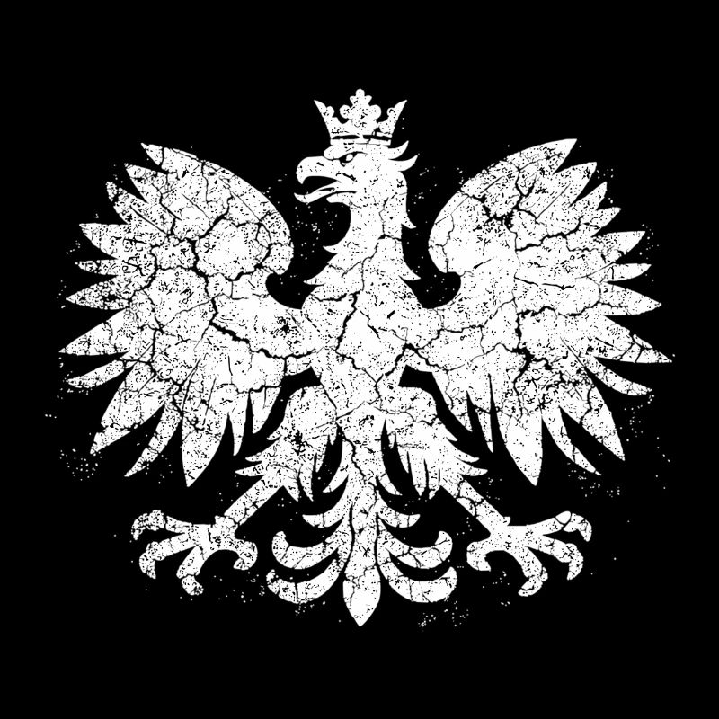 Polish Eagle Vintage – Blason blanc Grunge