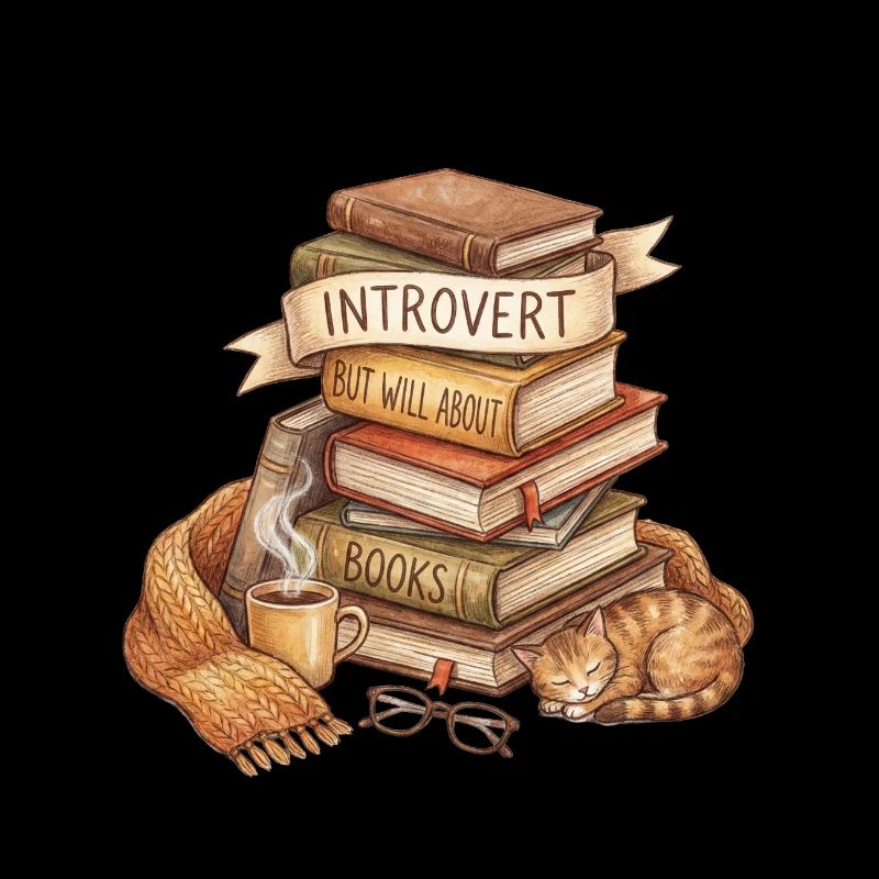 Introvert Buchliebhaber Stapel