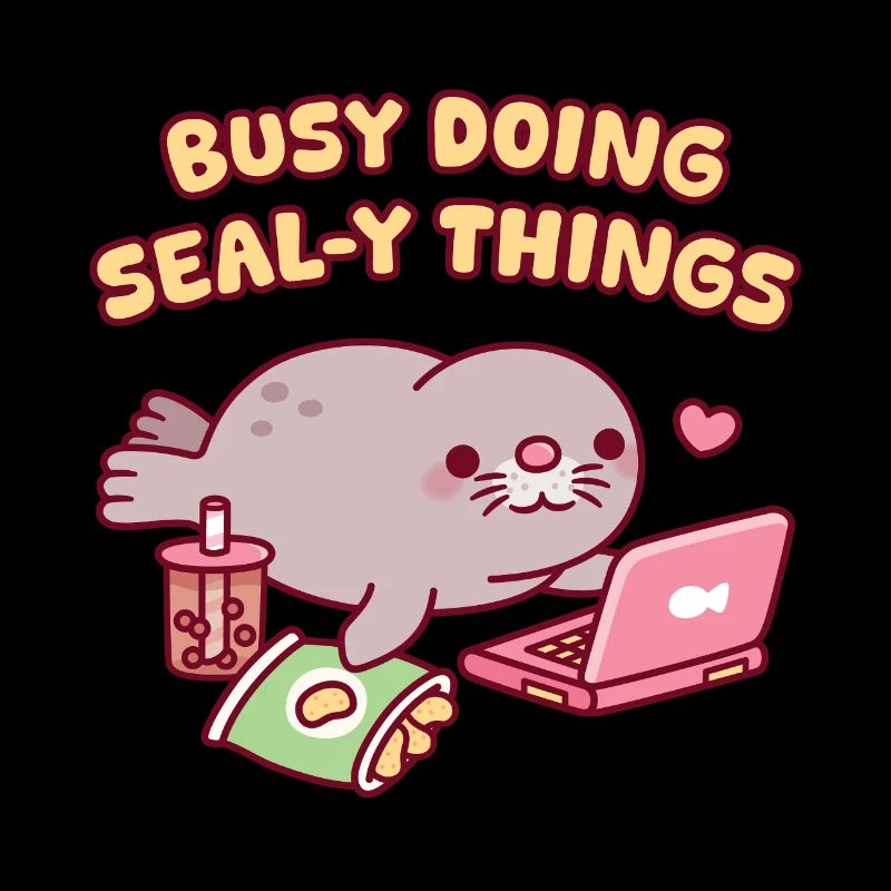 Cute Chonky Seal Chilling Busy Doing Seal-y Things