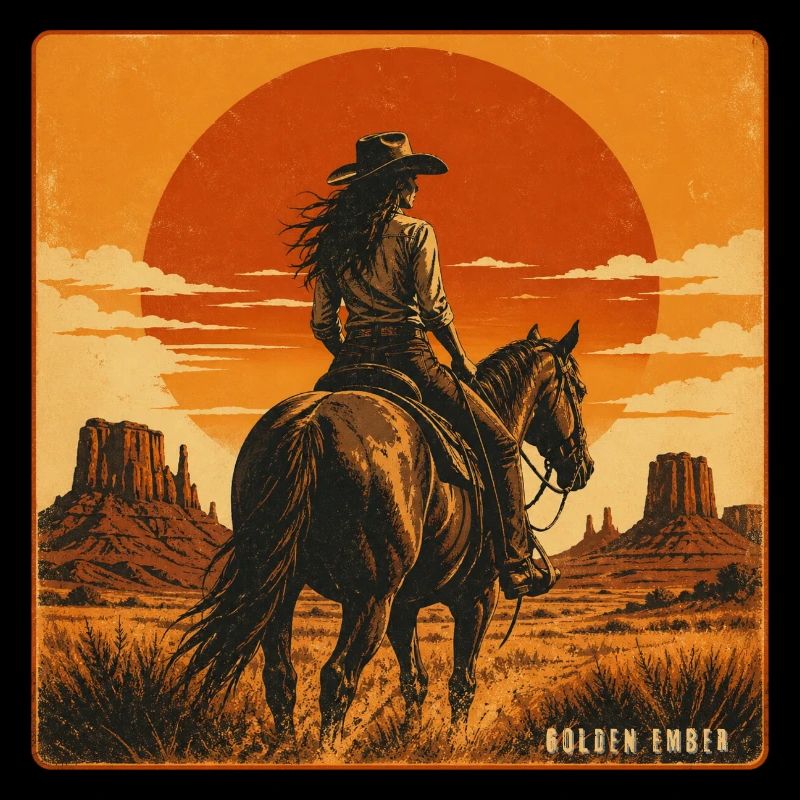 Coucher de soleil du Cheval Braise d’Or