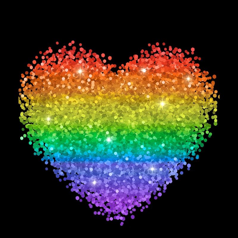 Regenbogenherz Glitzerpunkte