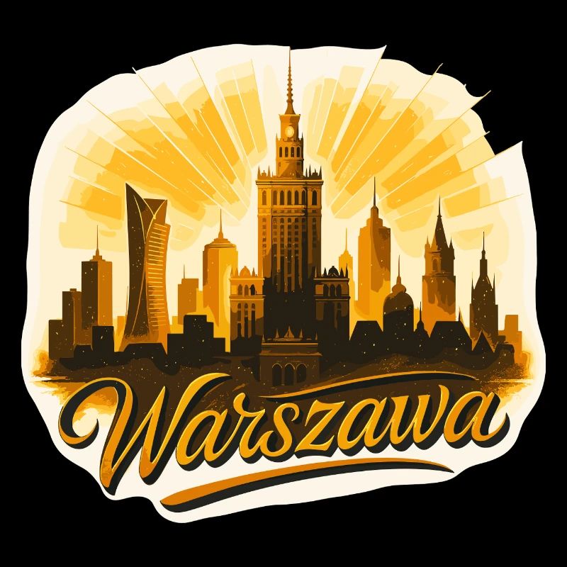 Warszawa Skyline Gold – Modernes Epic Design